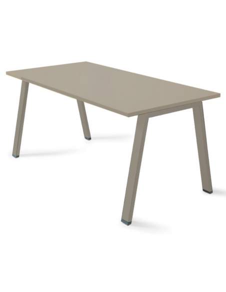 mesa despacho personalizada toda en color gris arcilla