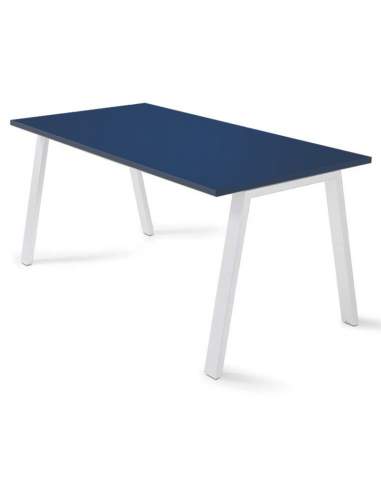 mesa despacho personalizada en azul y blanco