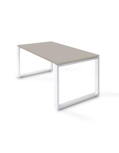 mesa oficina color arcilla y blanco