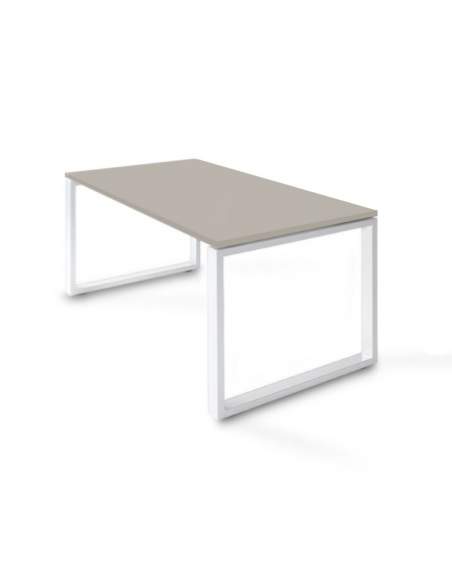 mesa oficina color arcilla y blanco