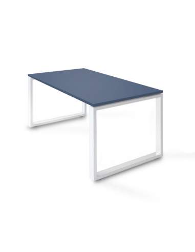 mesa oficina color azul y blanco