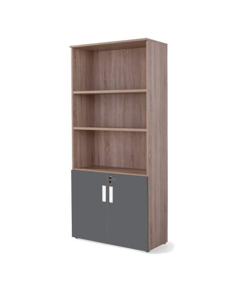 armario oficina alto con puertas bajas combinado olmo grafito armario oficina alto con puertas bajas combinado olmo grafito