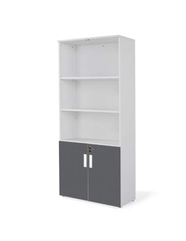 armario oficina de madera alto con puertas bajas combinado en gris grafito armario oficina de madera alto con puertas bajas combinado en gris grafito