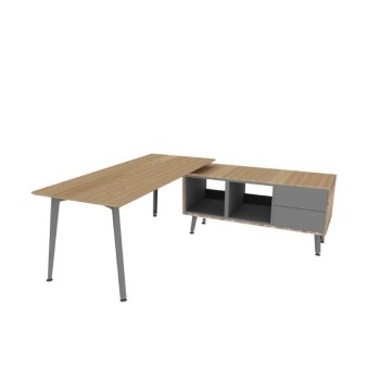 Mesa direccion Organova con mueble auxiliar de Iman