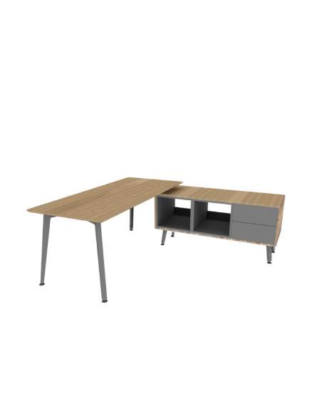 Mesa direccion Organova con mueble auxiliar de Iman