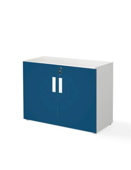 armario oficina bajo con puertas color azul armario oficina bajo con puertas color azul