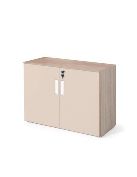 armario oficina bajo con puertas olmo y beige armario oficina bajo con puertas olmo y beige