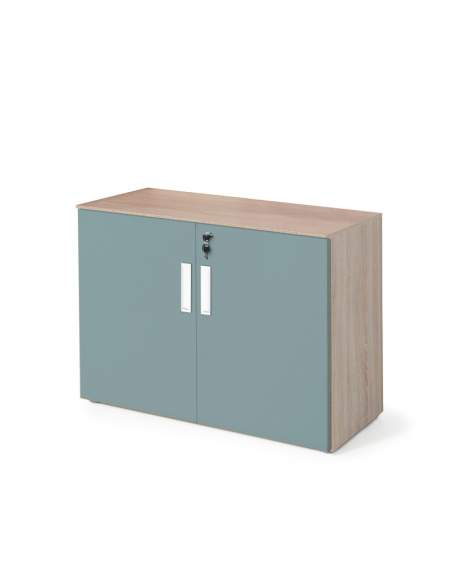 armario oficina bajo con puertas olmo y verde armario oficina bajo con puertas olmo y verde