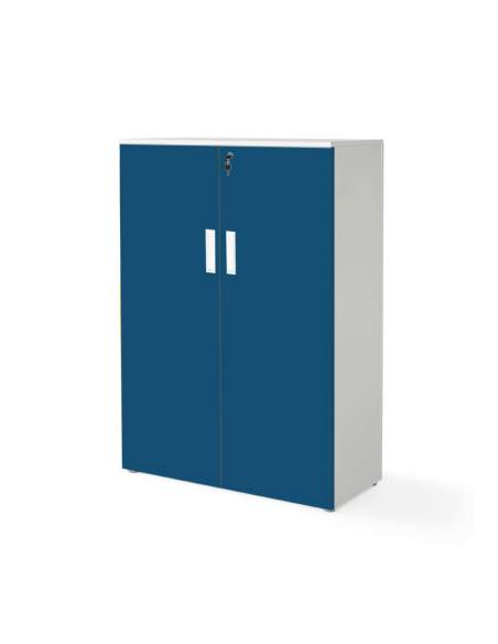 armario oficina mediano con puertas con cuerpo en blanco y puertas azul armario oficina mediano con puertas con cuerpo en blanco y puertas azul