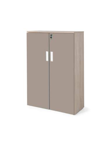 armario oficina madera con puertas con cuerpo en olmo y puertas arcilla