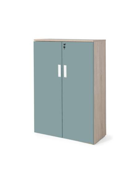 armario oficina madera con puertas con cuerpo en olmo y puertas verdes armario oficina madera con puertas con cuerpo en olmo y puertas verdes