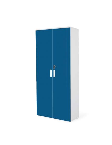ARMARIO OFICINA DE MADERA ALTO CUERPO BLANCO PUERTAS AZULES ARMARIO OFICINA DE MADERA ALTO CUERPO BLANCO PUERTAS AZULES