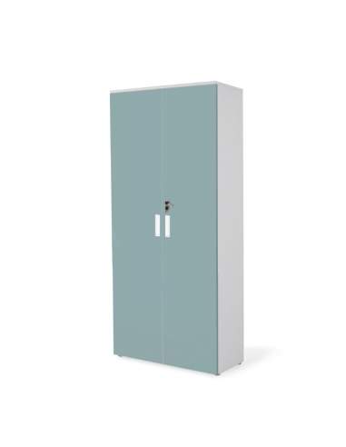 ARMARIO OFICINA ALTO DE MADERA CUERPO GRIS PUERTAS VERDES ARMARIO OFICINA ALTO DE MADERA CUERPO GRIS PUERTAS VERDES