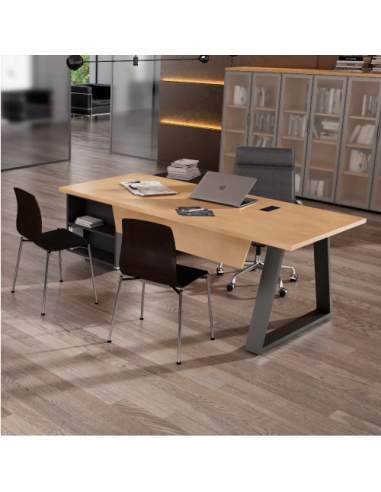 Escritorio para despacho de dirección con mueble auxiliar Escritorio para despacho de dirección con mueble auxiliar