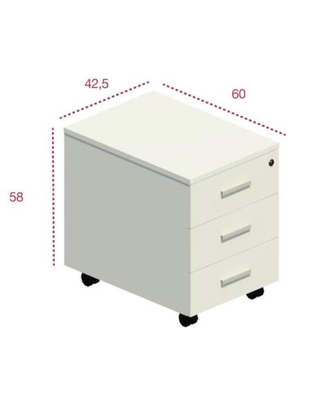 Medidas cajonera oficina de 3 cajones de madera de jgorbe Medidas cajonera oficina de 3 cajones de madera de jgorbe