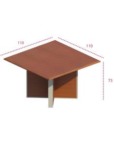 Mesa de reuniones cuadrada serie Líder de JGorbe en blanco 2