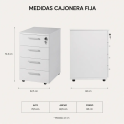 Cajonera fija de 4 cajones para mesa de oficina | Laoficinaonline
