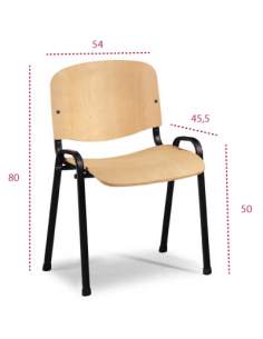 Silla madera haya sin ruedas Xauen de Tecno-Ofiss 2