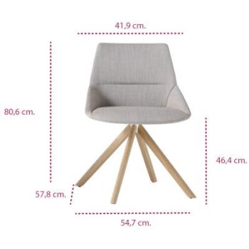 Medidas silla diseño moderno dunas xs madera de inclass