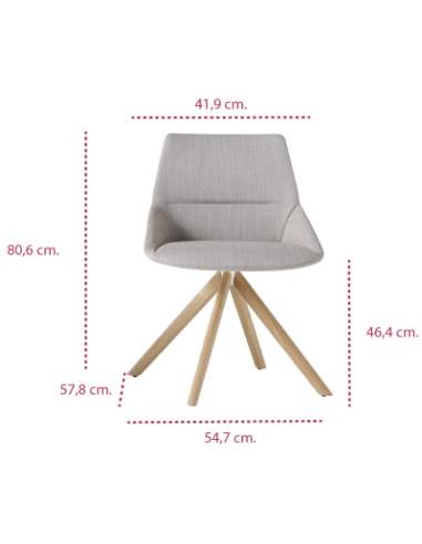 Medidas silla diseño moderno dunas xs madera de inclass