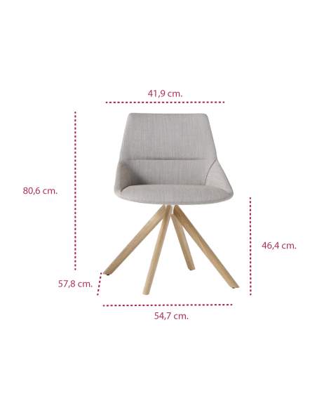 Medidas silla diseño moderno dunas xs madera de inclass