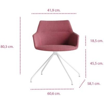 Medidas sillón diseño moderno dunas xs con base piramidal de inclass