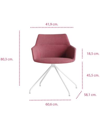 Medidas sillón diseño moderno dunas xs con base piramidal de inclass Medidas sillón diseño moderno dunas xs con base piramidal de inclass