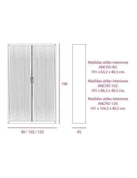 Medidas armario metalico persiana vertical de 198 cm. de gapsa Medidas armario metalico persiana vertical de 198 cm. de gapsa