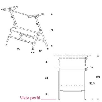 Medidas mesa de dibujo plegable de rocada