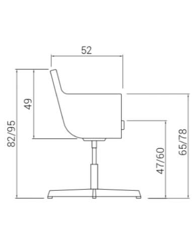 Silla confidente Brooklyn de dileoffice elevación vista lateral