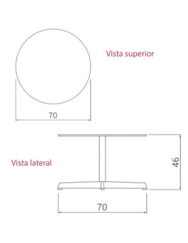 Medidas mesa centro waiting de dileoffice