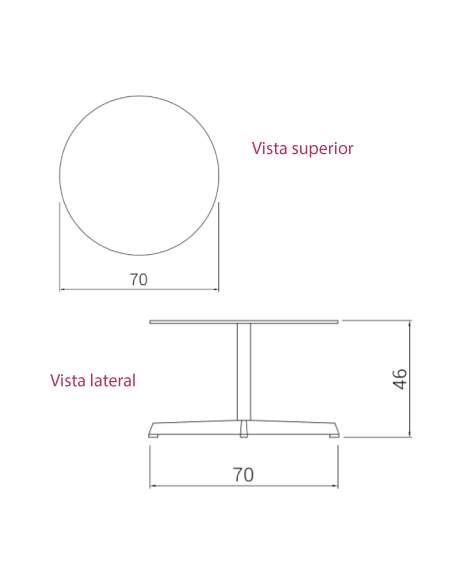 Medidas mesa centro waiting de dileoffice