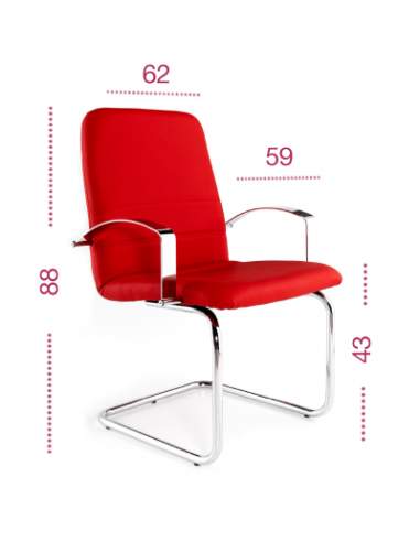 Medidas silla confidente Confort de tecno-ofiss