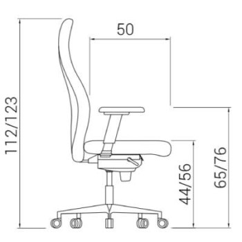 Medidas sillon direccion XL de dileoffice vista lateral