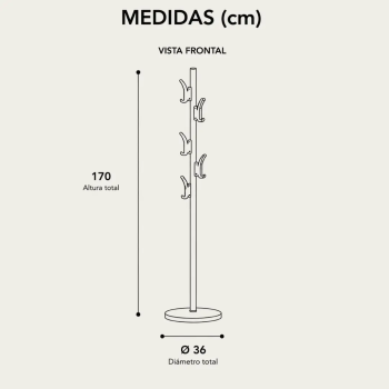 Medidas perchero original con 6 colgadores de sie