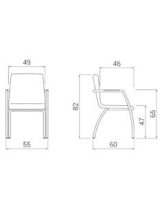 Silla confidente de madera con brazos Custom de dileoffice en negro 2