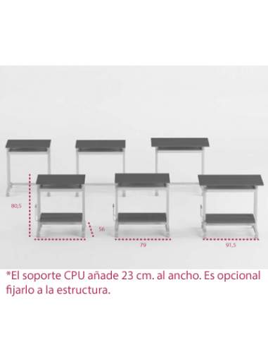 Medidas mesa de ordenador de systemtronic