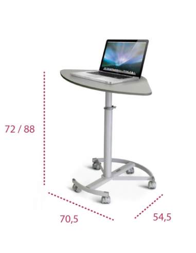 Medidas mesa portátil con ruedas de systemtronic