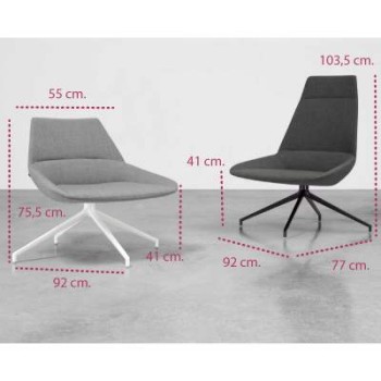 Medidas butacas giratorias modernas dunas xl de inclass