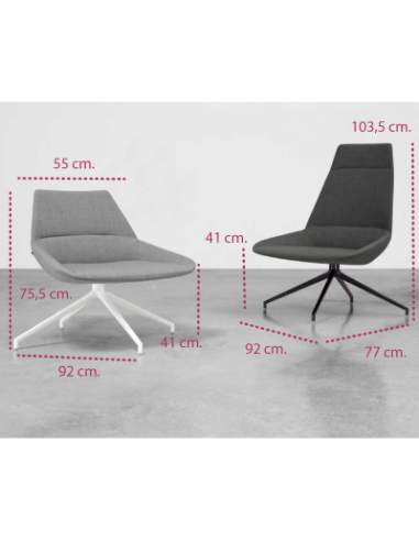 Medidas butacas giratorias modernas dunas xl de inclass
