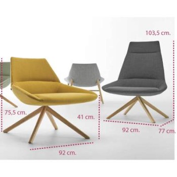 Medidas butaca giratoria de madera dunas xl de inclass