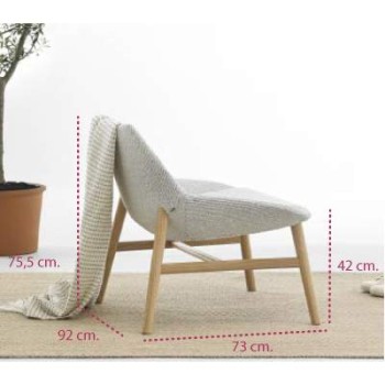 Medidas butaca madera dunas de inclass con 4 patas