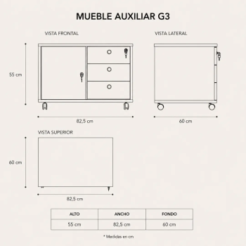Medidas mueble auxiliar g3 de jgorbe