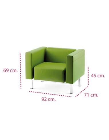 Medidas sofa oficina zen de 1 plaza de intacor Medidas sofa oficina zen de 1 plaza de intacor