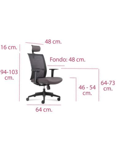 Medidas silla de trabajo arko o verona de vincolo Medidas silla de trabajo arko o verona de vincolo