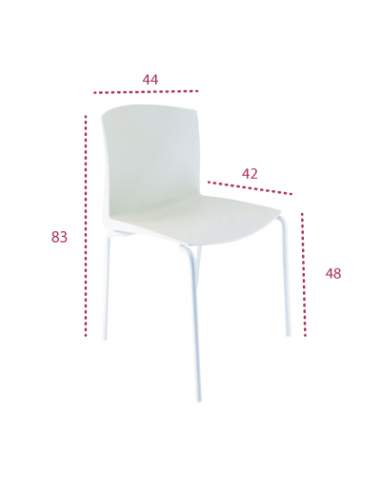 Medidas silla confidente blanca cloe de vincolo