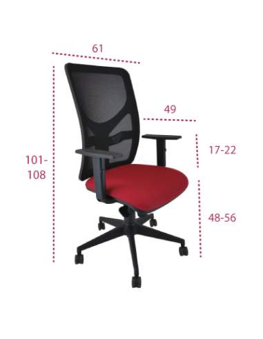 Medidas sillas escritorio xarly de vincolo