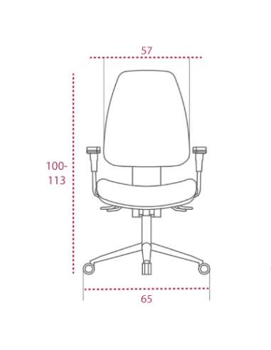 Medidas silla blanca oficina equis de vincolo vista frontal Medidas silla blanca oficina equis de vincolo vista frontal