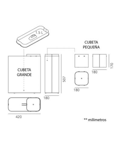 Medidas paragüero moderno oficina drop out de systemtronic