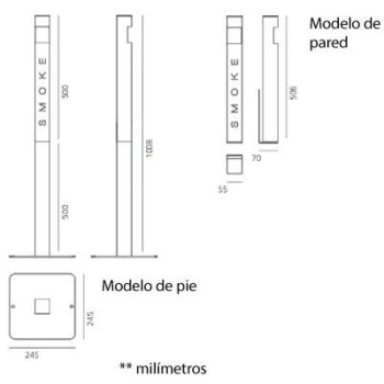 Medidas cenicero Fum de Systemtronic